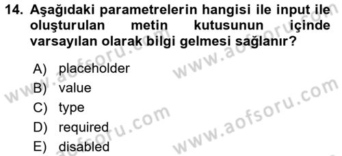 Web Sunucu Programlama Dersi 2025 - 2026 Yılı (Final) Dönem Sonu Sınav Soruları 14. Soru