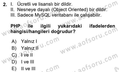 Web Sunucu Programlama Dersi 2025 - 2026 Yılı (Final) Dönem Sonu Sınav Soruları 2. Soru