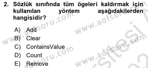 Veri Yapıları Dersi 2023 - 2024 Yılı (Final) Dönem Sonu Sınav Soruları 2. Soru
