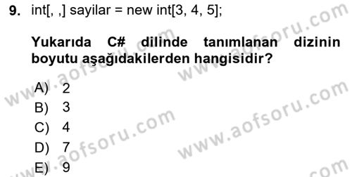 Veri Yapıları Dersi 2024 - 2025 Yılı (Vize) Ara Sınavı 9. Soru