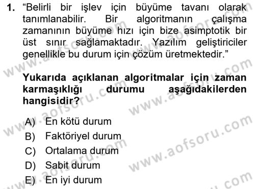 Veri Yapıları Dersi 2024 - 2025 Yılı (Final) Dönem Sonu Sınav Soruları 1. Soru