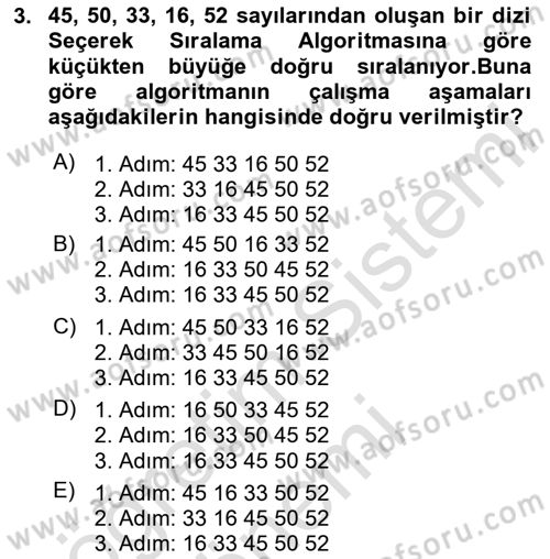 Veri Yapıları Dersi 2024 - 2025 Yılı (Final) Dönem Sonu Sınav Soruları 3. Soru