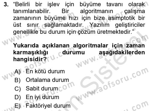 Veri Yapıları Dersi 2024 - 2025 Yılı Yaz Okulu Sınav Soruları 3. Soru