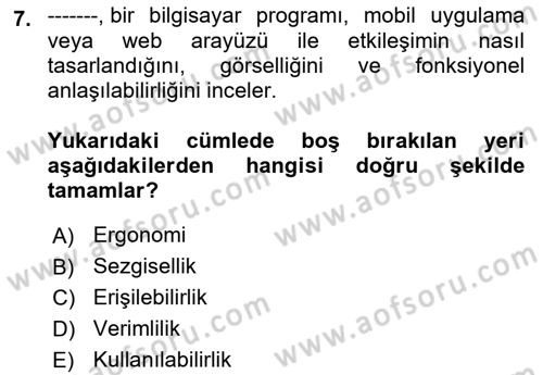 Mobil Uygulama Geliştirme Dersi 2022 - 2023 Yılı (Vize) Ara Sınavı 7. Soru