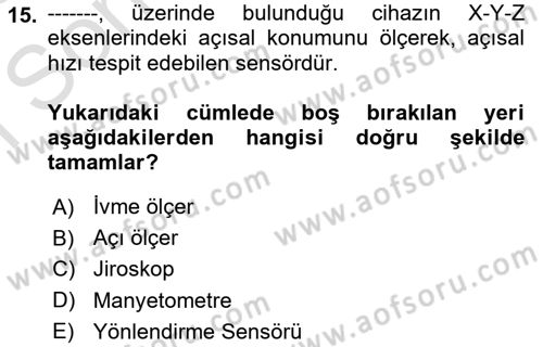 Mobil Uygulama Geliştirme Dersi 2022 - 2023 Yılı (Final) Dönem Sonu Sınav Soruları 15. Soru
