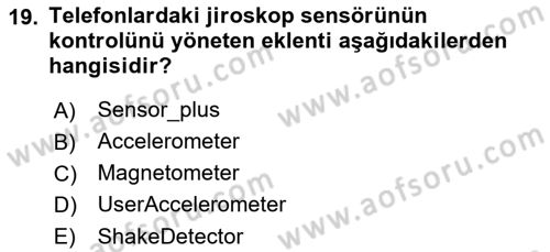 Mobil Uygulama Geliştirme Dersi 2022 - 2023 Yılı (Final) Dönem Sonu Sınav Soruları 19. Soru
