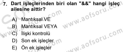 Mobil Uygulama Geliştirme Dersi 2022 - 2023 Yılı (Final) Dönem Sonu Sınav Soruları 7. Soru