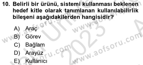Mobil Uygulama Geliştirme Dersi Ara Sınavı Deneme Sınav Soruları 10. Soru