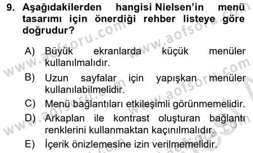 Mobil Uygulama Geliştirme Dersi Ara Sınavı Deneme Sınav Soruları 9. Soru