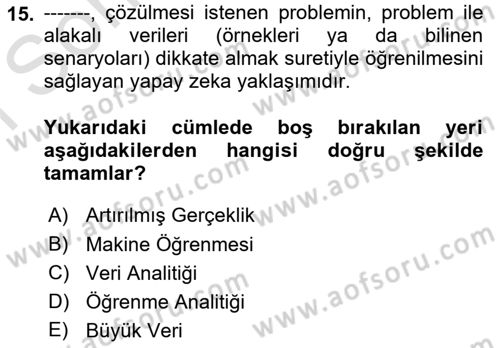 Mobil Uygulama Geliştirme Dersi 2023 - 2024 Yılı (Final) Dönem Sonu Sınavı 15. Soru