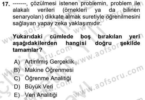 Mobil Uygulama Geliştirme Dersi 2023 - 2024 Yılı Yaz Okulu Sınav Soruları 17. Soru