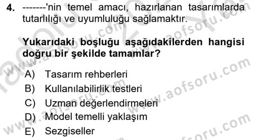 Mobil Uygulama Geliştirme Dersi 2023 - 2024 Yılı Yaz Okulu Sınav Soruları 4. Soru