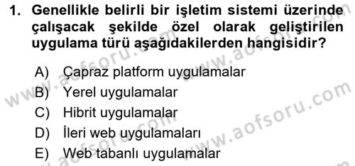 Mobil Uygulama Geliştirme Dersi 2024 - 2025 Yılı (Final) Dönem Sonu Sınav Soruları 1. Soru