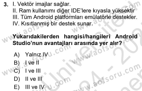 Mobil Uygulama Geliştirme Dersi 2024 - 2025 Yılı (Final) Dönem Sonu Sınav Soruları 3. Soru