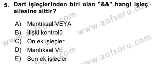 Mobil Uygulama Geliştirme Dersi 2024 - 2025 Yılı (Final) Dönem Sonu Sınav Soruları 5. Soru