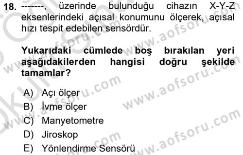 Mobil Uygulama Geliştirme Dersi 2024 - 2025 Yılı Yaz Okulu Sınav Soruları 18. Soru