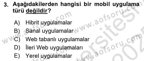 Mobil Uygulama Geliştirme Dersi 2024 - 2025 Yılı Yaz Okulu Sınav Soruları 3. Soru