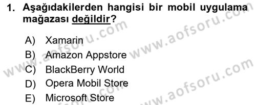 Mobil Uygulama Geliştirme Dersi 2025 - 2026 Yılı (Final) Dönem Sonu Sınav Soruları 1. Soru
