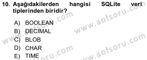 Mobil Uygulama Geliştirme Dersi 2025 - 2026 Yılı (Final) Dönem Sonu Sınav Soruları 10. Soru