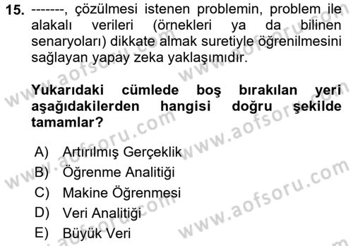 Mobil Uygulama Geliştirme Dersi 2025 - 2026 Yılı (Final) Dönem Sonu Sınav Soruları 15. Soru