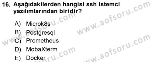Unix Sistem Yönetimi Dersi 2022 - 2023 Yılı (Vize) Ara Sınav Soruları 16. Soru
