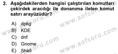 Unix Sistem Yönetimi Dersi 2022 - 2023 Yılı (Vize) Ara Sınav Soruları 2. Soru