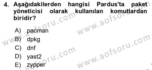 Unix Sistem Yönetimi Dersi 2022 - 2023 Yılı (Vize) Ara Sınav Soruları 4. Soru