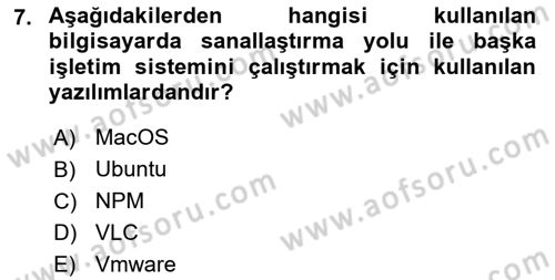 Unix Sistem Yönetimi Dersi 2022 - 2023 Yılı (Vize) Ara Sınav Soruları 7. Soru
