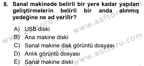 Unix Sistem Yönetimi Dersi 2022 - 2023 Yılı (Vize) Ara Sınav Soruları 8. Soru