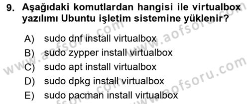 Unix Sistem Yönetimi Dersi 2022 - 2023 Yılı (Vize) Ara Sınav Soruları 9. Soru