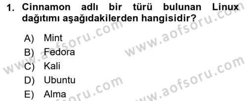 Unix Sistem Yönetimi Dersi 2022 - 2023 Yılı Yaz Okulu Sınav Soruları 1. Soru