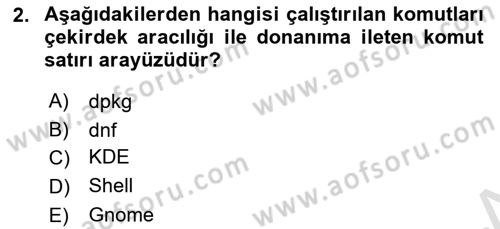 Unix Sistem Yönetimi Dersi 2022 - 2023 Yılı Yaz Okulu Sınav Soruları 2. Soru