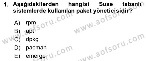 Unix Sistem Yönetimi Dersi Ara Sınavı Deneme Sınav Soruları 1. Soru
