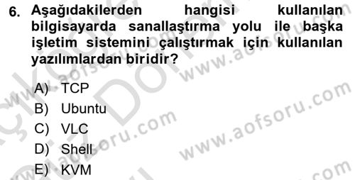 Unix Sistem Yönetimi Dersi Ara Sınavı Deneme Sınav Soruları 6. Soru