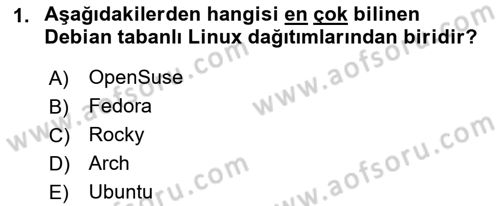 Unix Sistem Yönetimi Dersi 2023 - 2024 Yılı (Final) Dönem Sonu Sınav Soruları 1. Soru