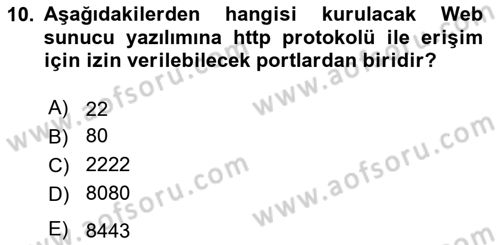 Unix Sistem Yönetimi Dersi 2023 - 2024 Yılı (Final) Dönem Sonu Sınav Soruları 10. Soru