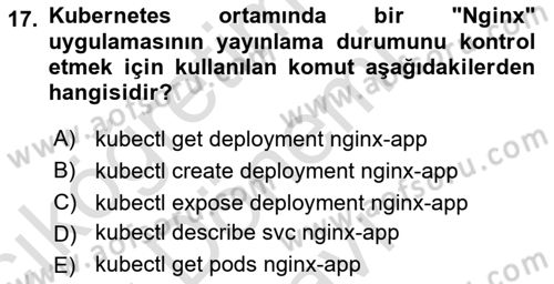 Unix Sistem Yönetimi Dersi 2023 - 2024 Yılı (Final) Dönem Sonu Sınav Soruları 17. Soru