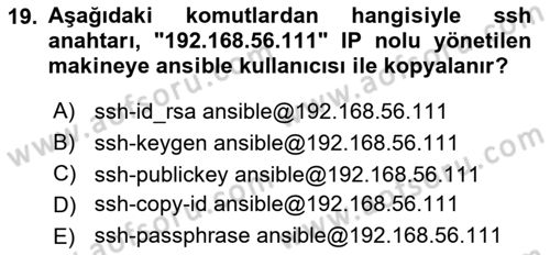 Unix Sistem Yönetimi Dersi 2023 - 2024 Yılı (Final) Dönem Sonu Sınav Soruları 19. Soru