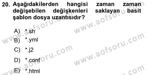 Unix Sistem Yönetimi Dersi 2023 - 2024 Yılı (Final) Dönem Sonu Sınav Soruları 20. Soru