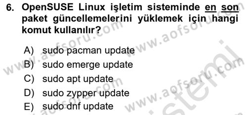 Unix Sistem Yönetimi Dersi 2023 - 2024 Yılı (Final) Dönem Sonu Sınav Soruları 6. Soru