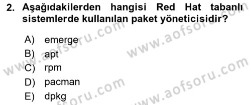 Unix Sistem Yönetimi Dersi 2023 - 2024 Yılı Yaz Okulu Sınav Soruları 2. Soru
