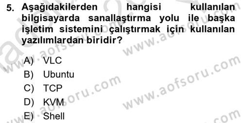 Unix Sistem Yönetimi Dersi 2023 - 2024 Yılı Yaz Okulu Sınav Soruları 5. Soru
