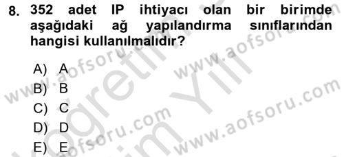 Unix Sistem Yönetimi Dersi 2023 - 2024 Yılı Yaz Okulu Sınav Soruları 8. Soru