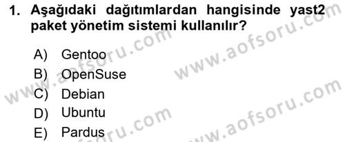 Unix Sistem Yönetimi Dersi 2024 - 2025 Yılı (Vize) Ara Sınav Soruları 1. Soru