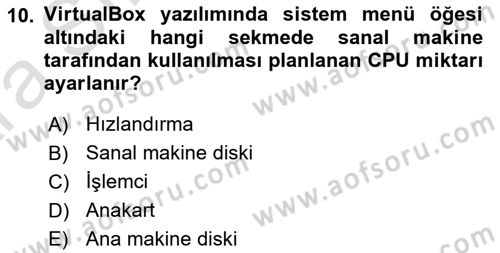 Unix Sistem Yönetimi Dersi 2024 - 2025 Yılı (Vize) Ara Sınav Soruları 10. Soru