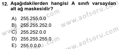 Unix Sistem Yönetimi Dersi 2024 - 2025 Yılı (Vize) Ara Sınav Soruları 12. Soru