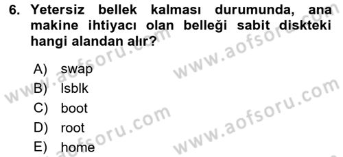 Unix Sistem Yönetimi Dersi 2024 - 2025 Yılı (Vize) Ara Sınav Soruları 6. Soru