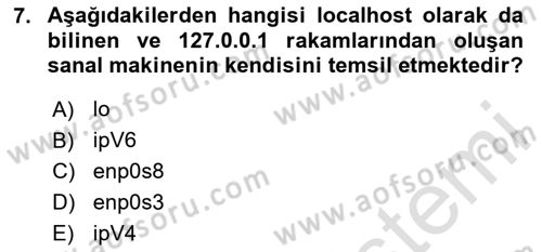 Unix Sistem Yönetimi Dersi 2024 - 2025 Yılı (Vize) Ara Sınav Soruları 7. Soru