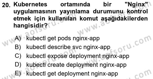 Unix Sistem Yönetimi Dersi 2024 - 2025 Yılı (Final) Dönem Sonu Sınav Soruları 20. Soru