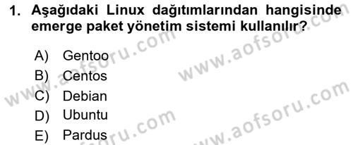 Unix Sistem Yönetimi Dersi 2024 - 2025 Yılı Yaz Okulu Sınav Soruları 1. Soru